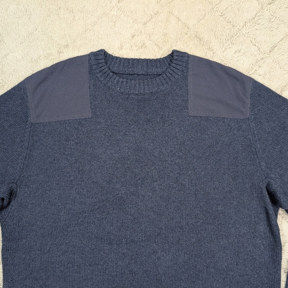 Duluth Trading Co Sweater Mens XL Blue Colonel Bicks Cotton Wool Commando Knit - Picture 2 of 7